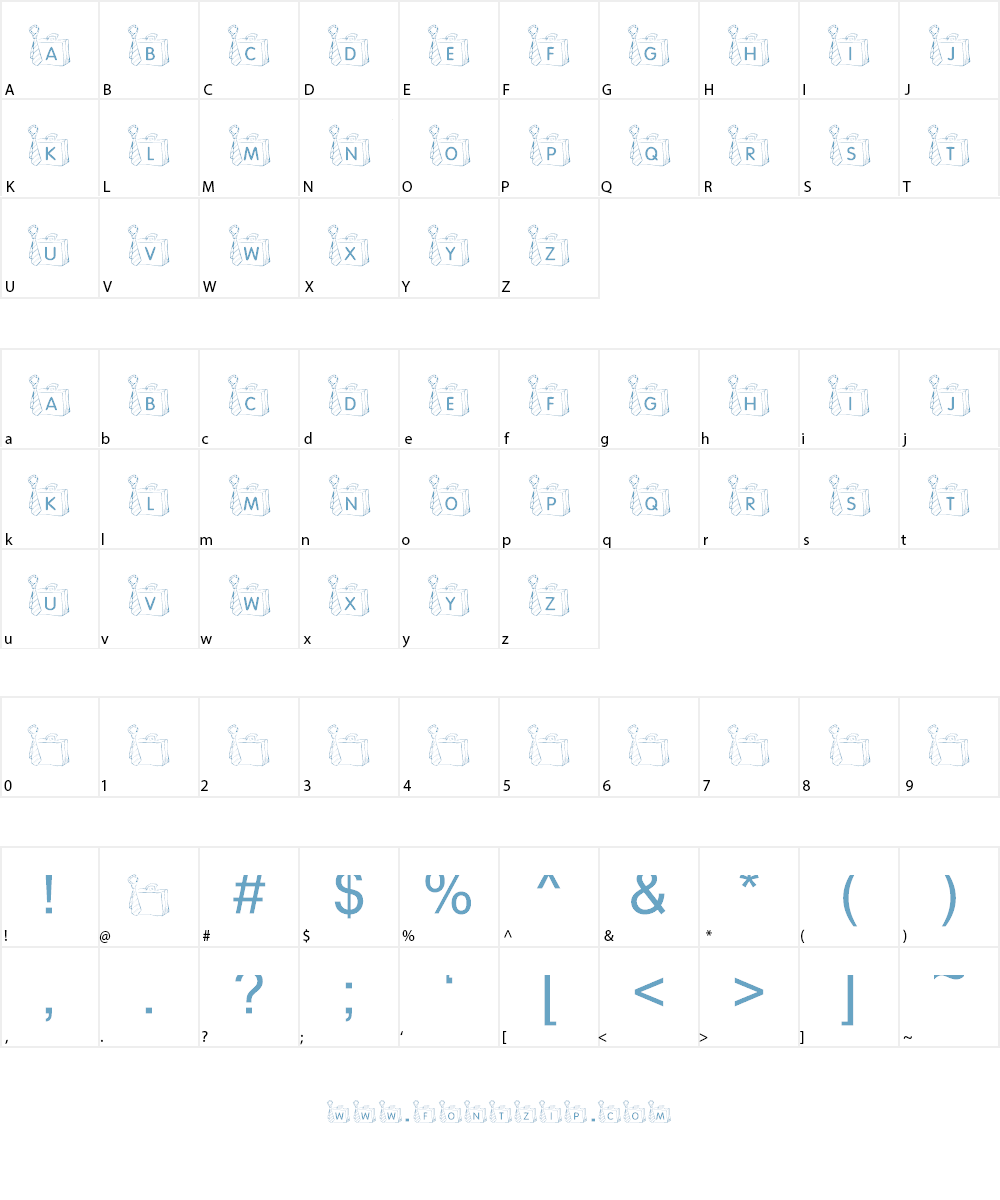 KR Off To Work! Font Character